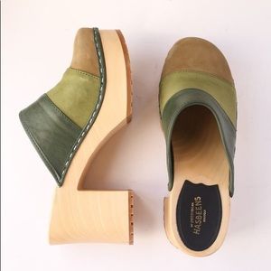 Swedish Hasbeens Clog 70s Color Combo Green